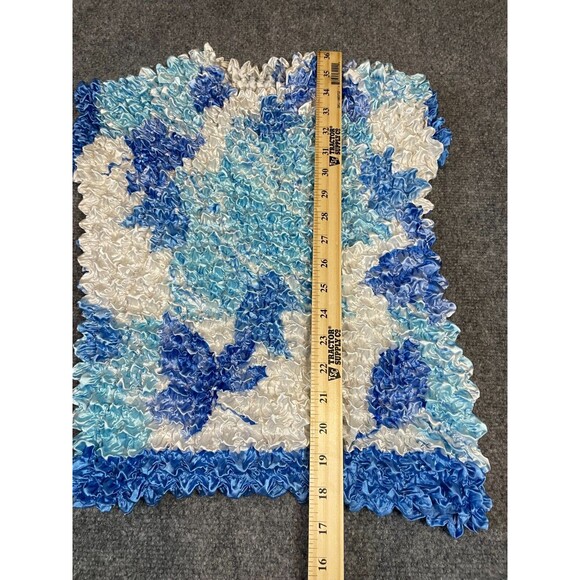 Popcorn Tee Blue Womens One Size Short Sleeve Stretchy Crinkle Expandable Majic - Picture 2 of 3